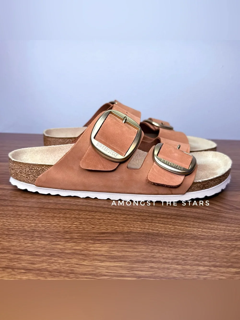 Birkenstock Arizona Big Buckle Brandy Nubuck Leather Double Strap Sandals